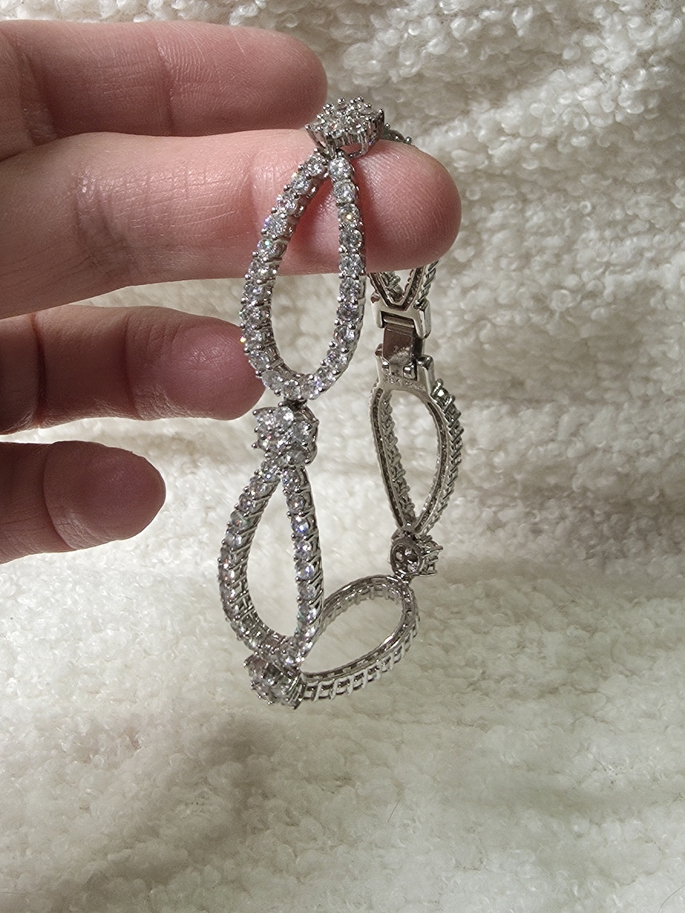 Elegant Silver-Tone Crystal Bracelet